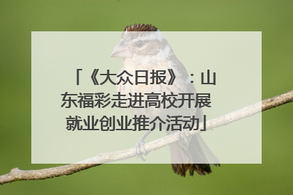 《大众日报》：山东福彩走进高校开展就业创业推介活动