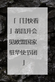 「甘快看」胡昌升会见欧盟国家驻华使节团