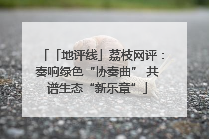 「地评线」荔枝网评：奏响绿色“协奏曲” 共谱生态“新乐章”
