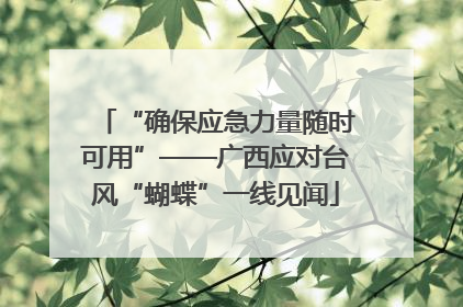 “确保应急力量随时可用”——广西应对台风“蝴蝶”一线见闻