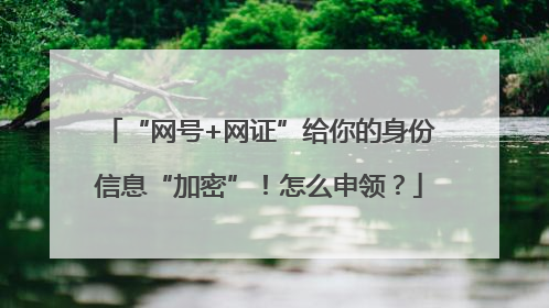 “网号+网证”给你的身份信息“加密”！怎么申领？