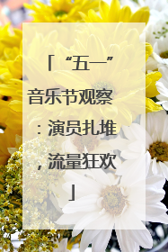 “五一”音乐节观察：演员扎堆，流量狂欢