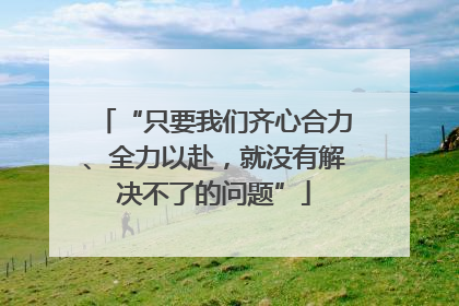 “只要我们齐心合力、全力以赴，就没有解决不了的问题”