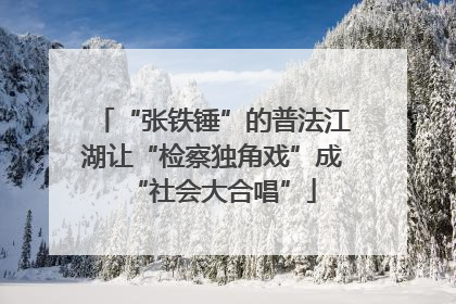 “张铁锤”的普法江湖让“检察独角戏”成“社会大合唱”