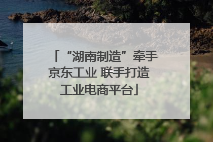 “湖南制造”牵手京东工业 联手打造工业电商平台