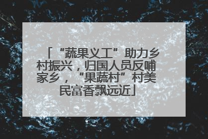 “蔬果义工”助力乡村振兴，归国人员反哺家乡，“果蔬村”村美民富香飘远近