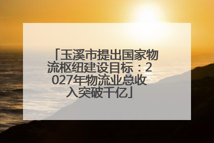 玉溪市提出国家物流枢纽建设目标：2027年物流业总收入突破千亿