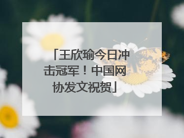 王欣瑜今日冲击冠军！中国网协发文祝贺