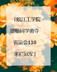 皖江工学院谭畅同学勇夺省运会110米栏冠军