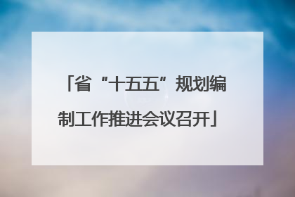 省“十五五”规划编制工作推进会议召开