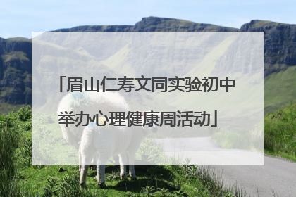 眉山仁寿文同实验初中举办心理健康周活动