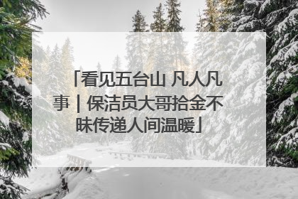 看见五台山 凡人凡事｜保洁员大哥拾金不昧传递人间温暖