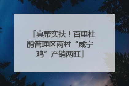 真帮实扶！百里杜鹃管理区两村“威宁鸡”产销两旺