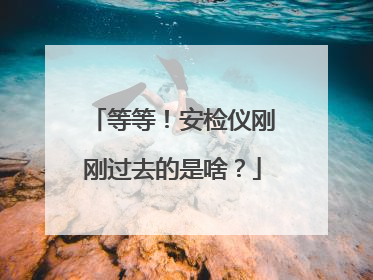 等等！安检仪刚刚过去的是啥？