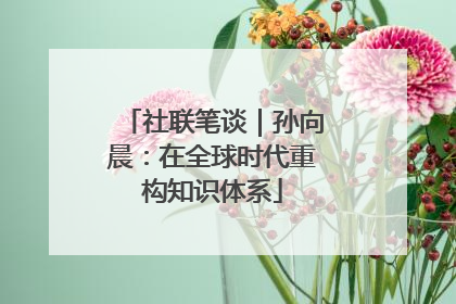 社联笔谈｜孙向晨：在全球时代重构知识体系