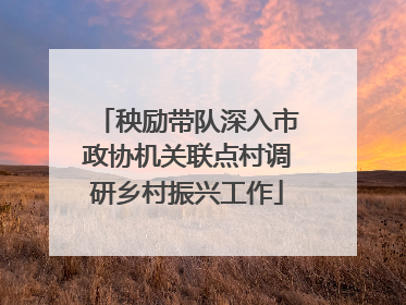 秧励带队深入市政协机关联点村调研乡村振兴工作