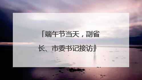 端午节当天，副省长、市委书记接访