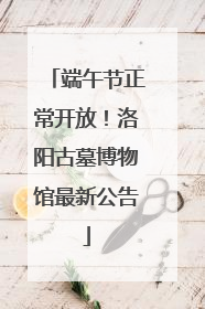端午节正常开放！洛阳古墓博物馆最新公告