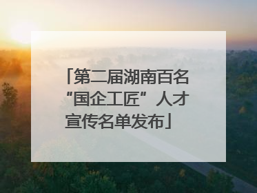 第二届湖南百名“国企工匠”人才宣传名单发布