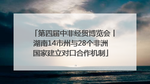 第四届中非经贸博览会丨湖南14市州与28个非洲国家建立对口合作机制