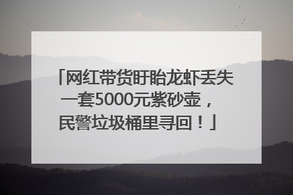 网红带货盱眙龙虾丢失一套5000元紫砂壶，民警垃圾桶里寻回！