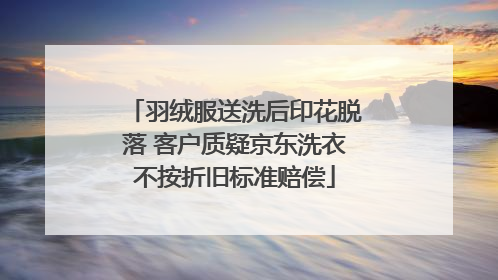 羽绒服送洗后印花脱落 客户质疑京东洗衣不按折旧标准赔偿