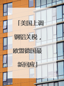 美国上调钢铝关税，欧盟德国最新回应