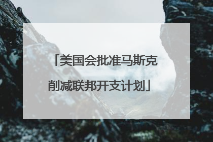 美国会批准马斯克削减联邦开支计划