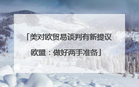 美对欧贸易谈判有新提议 欧盟：做好两手准备