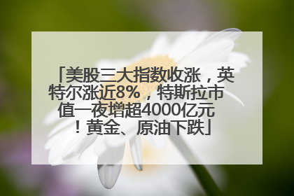 美股三大指数收涨，英特尔涨近8%，特斯拉市值一夜增超4000亿元！黄金、原油下跌