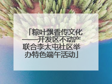 粽叶飘香传文化——开发区不动产联合李太屯社区举办特色端午活动