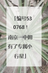 编号530768！南京一中拥有了专属小行星