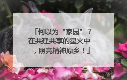 何以为“家园”？在共建共享的星火中，照亮精神原乡！