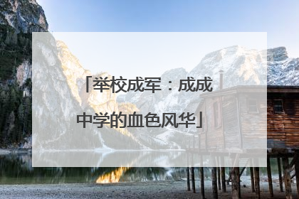 举校成军：成成中学的血色风华