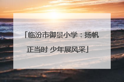 临汾市御景小学：扬帆正当时 少年展风采