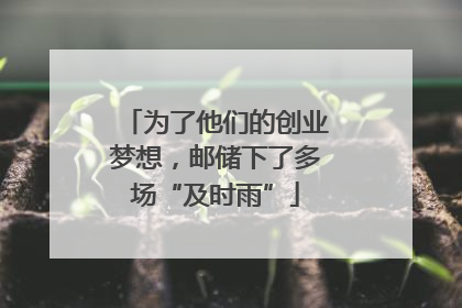 为了他们的创业梦想，邮储下了多场“及时雨”