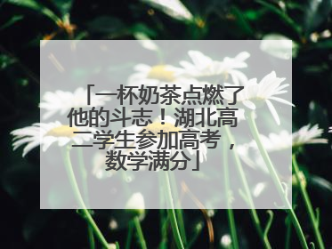 一杯奶茶点燃了他的斗志！湖北高二学生参加高考，数学满分