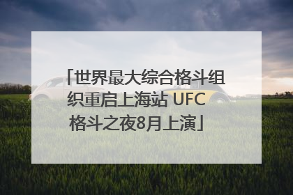 世界最大综合格斗组织重启上海站 UFC格斗之夜8月上演