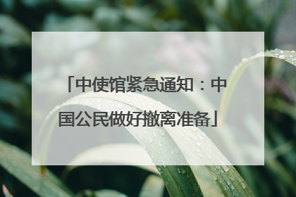 中使馆紧急通知：中国公民做好撤离准备