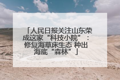 人民日报关注山东荣成这家“科技小院”：修复海草床生态 种出海底“森林”