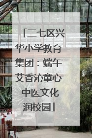 二七区兴华小学教育集团：端午艾香沁童心 中医文化润校园