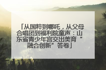 从国粹到哪吒，从父母合唱团到福利院童声：山东省青少年宫交出美育“融合创新”答卷