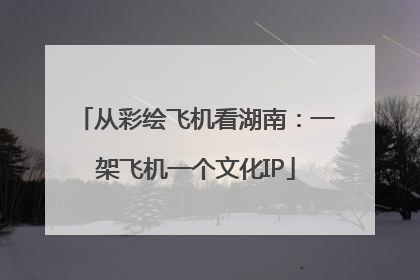 从彩绘飞机看湖南：一架飞机一个文化IP