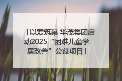 以爱筑巢 华茂集团启动2025“困难儿童学居改善”公益项目