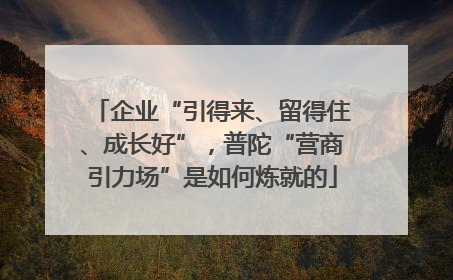 企业“引得来、留得住、成长好”，普陀“营商引力场”是如何炼就的