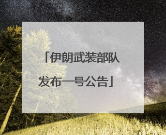 伊朗武装部队发布一号公告