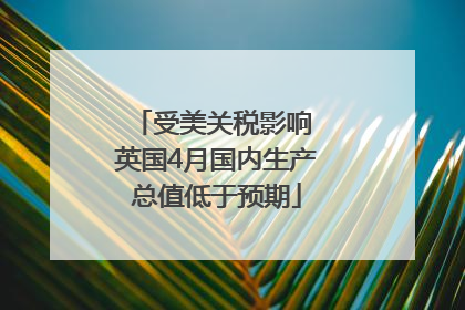 受美关税影响 英国4月国内生产总值低于预期