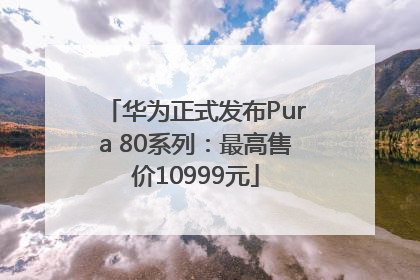 华为正式发布Pura 80系列：最高售价10999元
