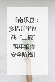 南乐县：多措并举备战“三夏” 筑牢粮食安全防线
