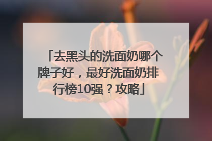 去黑头的洗面奶哪个牌子好，最好洗面奶排行榜10强？攻略